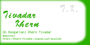 tivadar khern business card